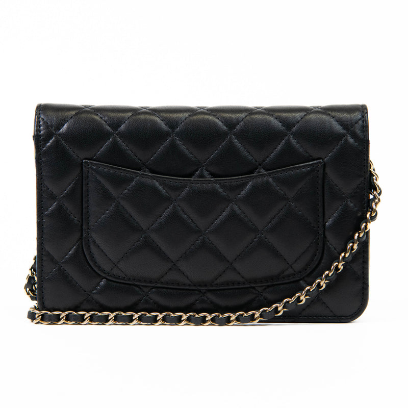 Chanel Black Lambskin Leather 23k Wallet on Chain GHW