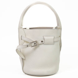 Celine White Supple Grained Calfskin Nano Bucket Bag