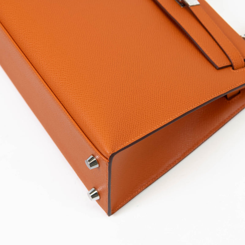 Hermès Kelly Sellier 25cm Orange Epsom Leather Palladium Hardware