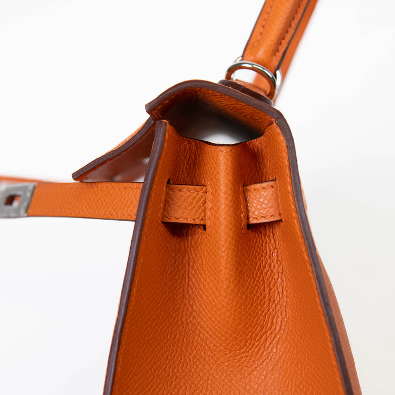 Hermès Kelly Sellier 25cm Orange Epsom Leather Palladium Hardware