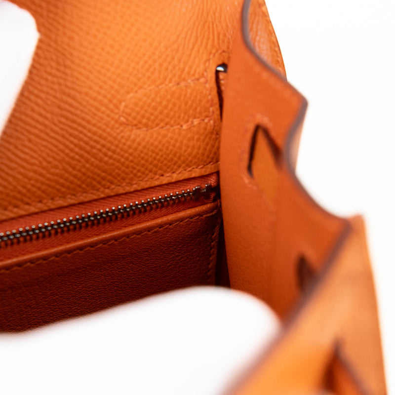 Hermès Kelly Sellier 25cm Orange Epsom Leather Palladium Hardware