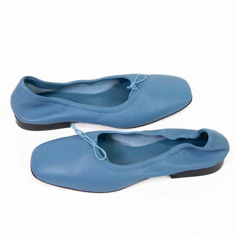 Yuni Buffa Blue Leather Pia Ballerina Flats Size 37