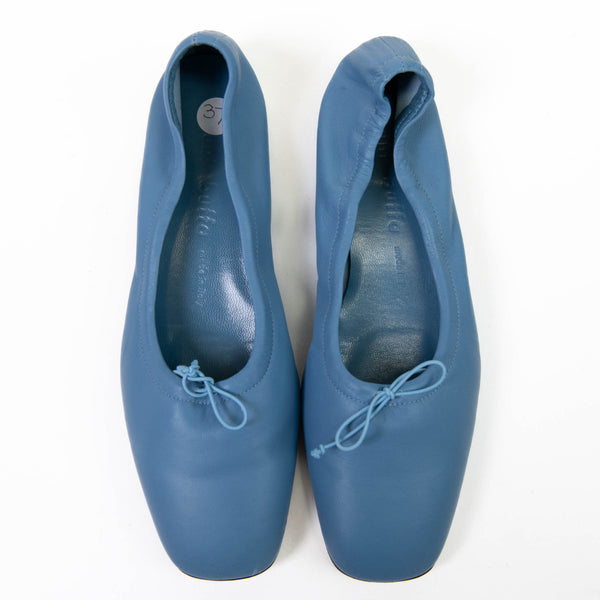 Yuni Buffa Blue Leather Pia Ballerina Flats Size 37