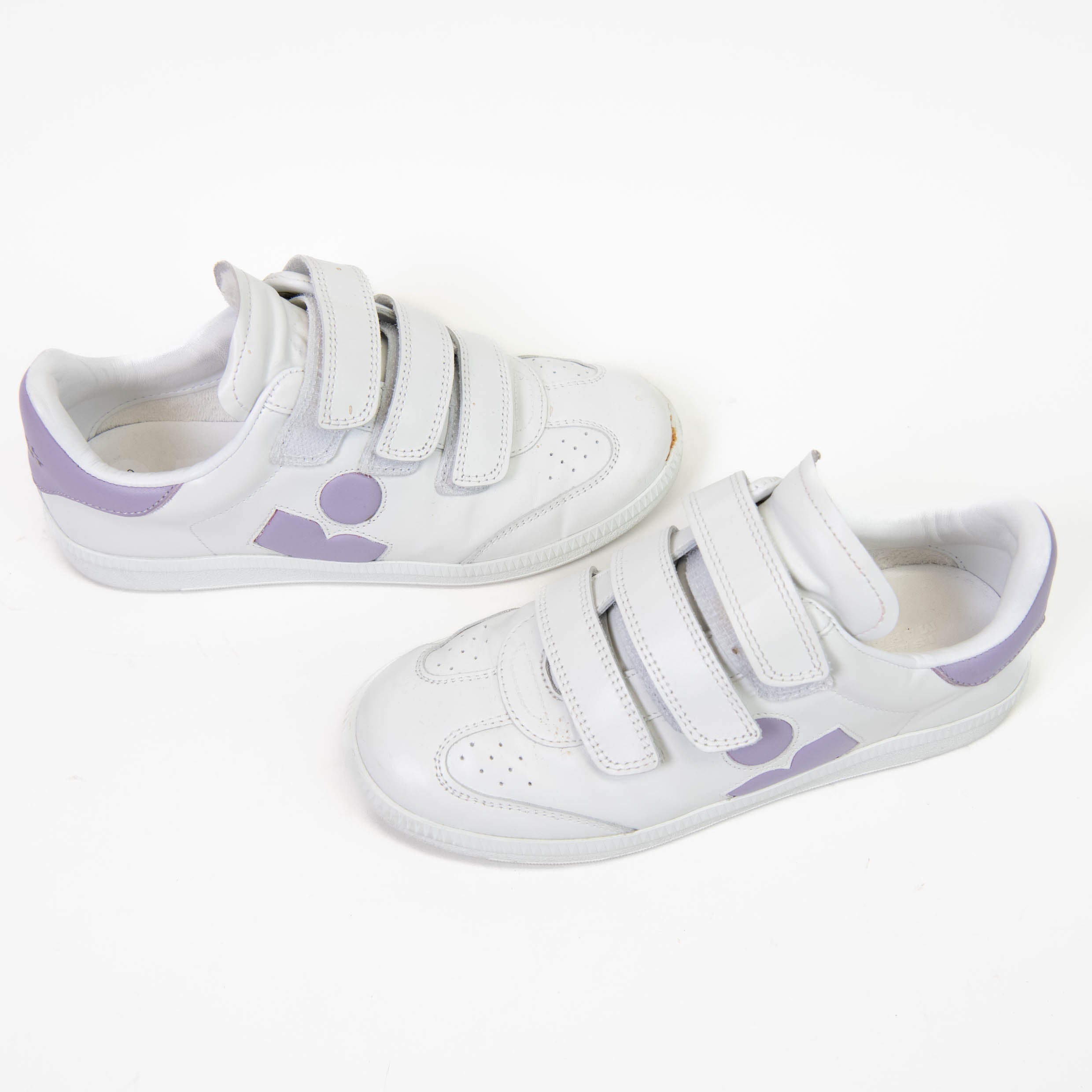 Isabel Marant Beth Leather Sneakers With Branded Heel In Isabel Marant Beth Leather Sneakers With Branded Heel In