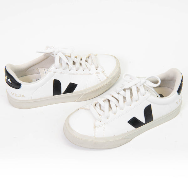 Veja Campo White and Black Leather Sneakers Size 4