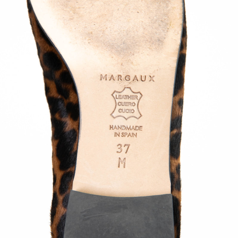 Margaux The Demi Ballet Flats in Cheetah Haircalf Brown Bow Slip On 37