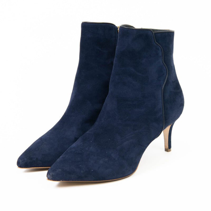 Sarah Flint Blue Suede Perfect Dress Bootie 60 Size 38