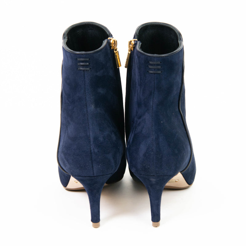 Sarah Flint Blue Suede Perfect Dress Bootie 60 Size 38