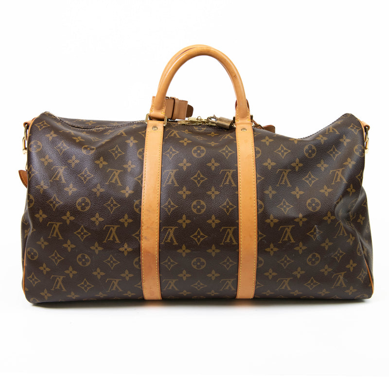 Louis Vuitton Brown Monogram Canvas Keepall Bandouliere 55