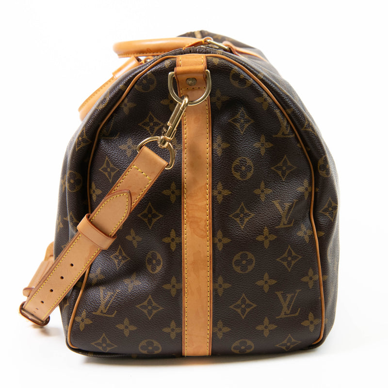 Louis Vuitton Brown Monogram Canvas Keepall Bandouliere 55