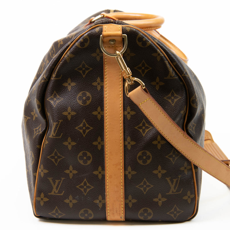 Louis Vuitton Brown Monogram Canvas Keepall Bandouliere 55