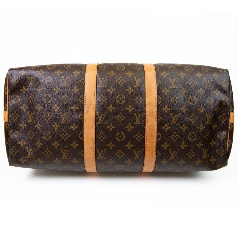 Louis Vuitton Brown Monogram Canvas Keepall Bandouliere 55