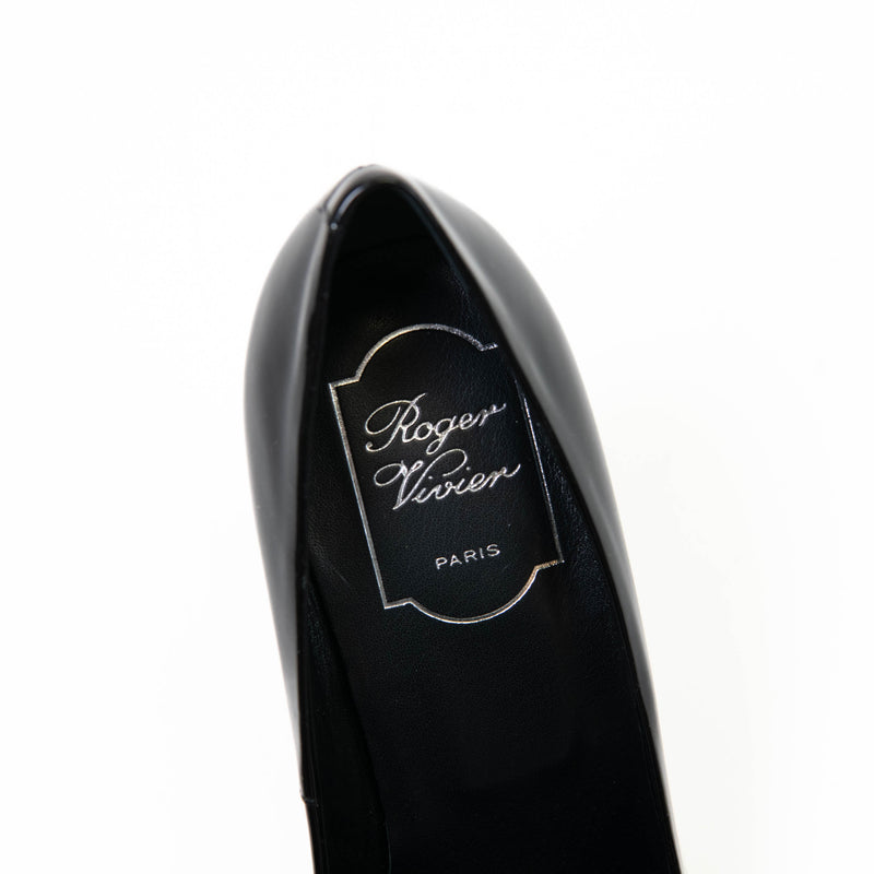 Roger Vivier Black Patent Leather Belle De Nuit Pumps 38.5