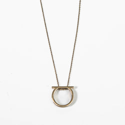 Salvatore Ferregamo Silver Metal Gancini Necklace