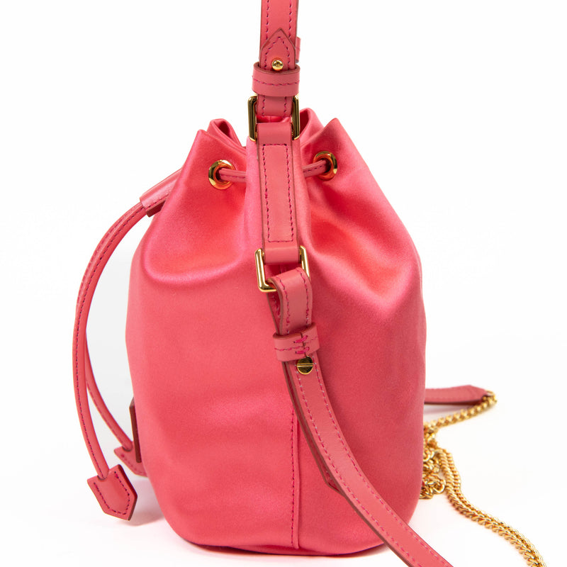 Tom Ford Pink Satin Disco Bucket Bag Gold Hardware