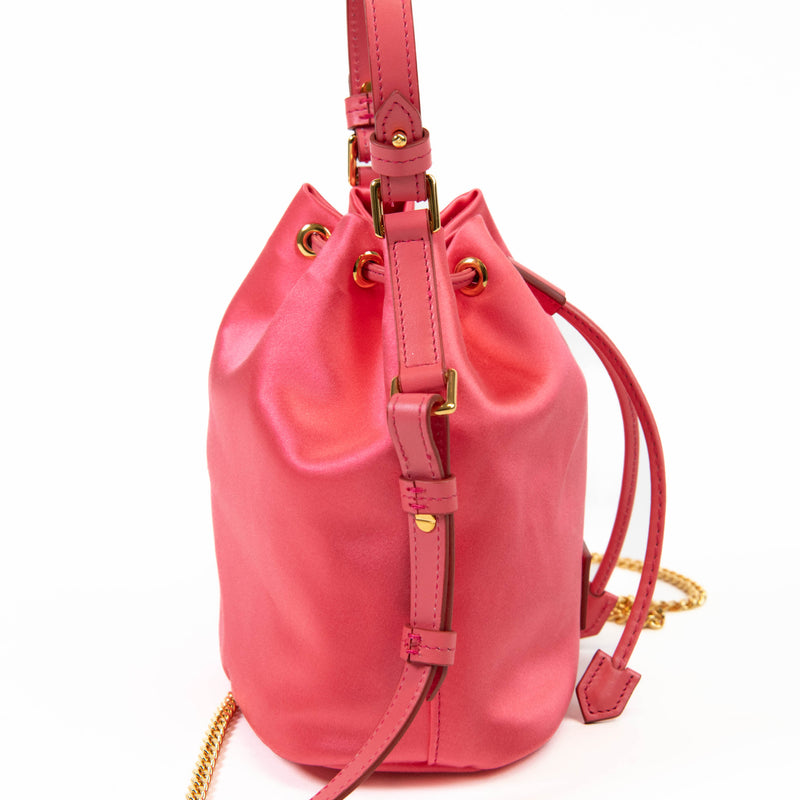 Tom Ford Pink Satin Disco Bucket Bag Gold Hardware