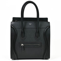 Celine Black Leather Micro Luggage Tote Bag