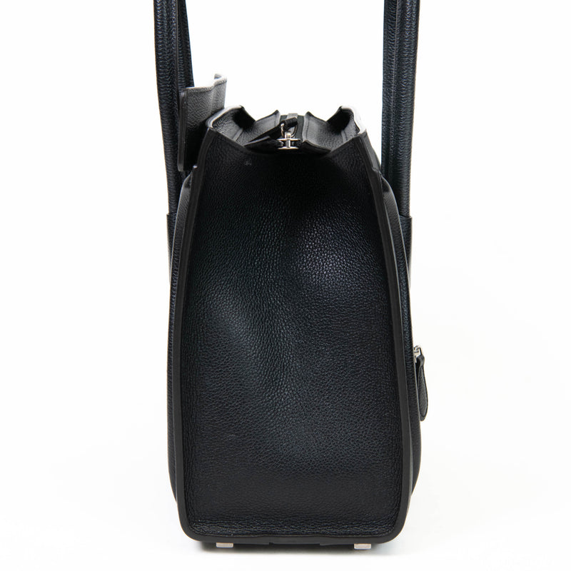 Celine Black Leather Micro Luggage Tote Bag