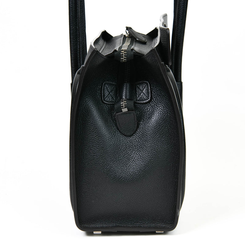 Celine Black Leather Micro Luggage Tote Bag