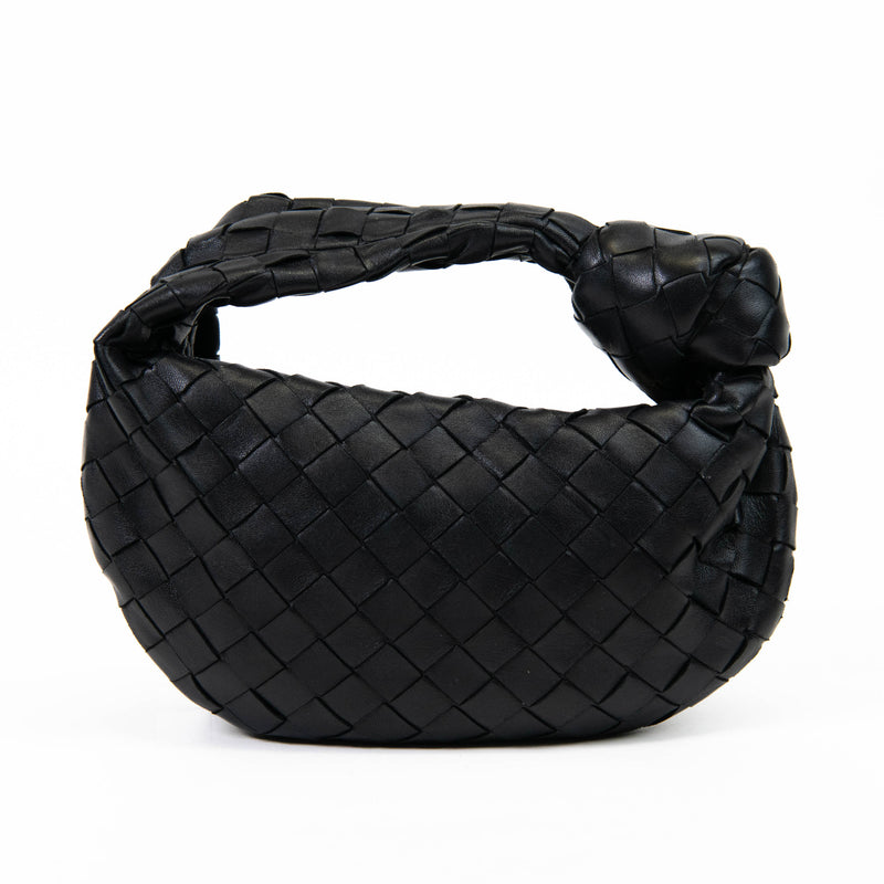 Bottega Veneta Black Nappa Intrecciato Leather Mini Jodie Clutch