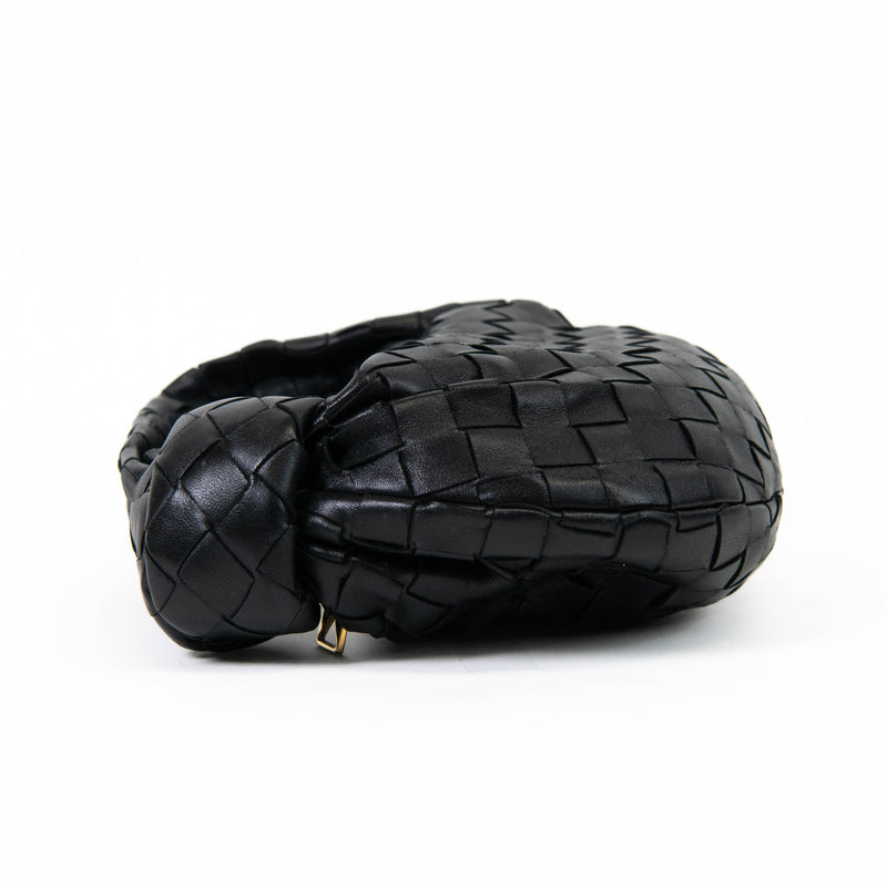 Bottega Veneta Black Nappa Intrecciato Leather Mini Jodie Clutch