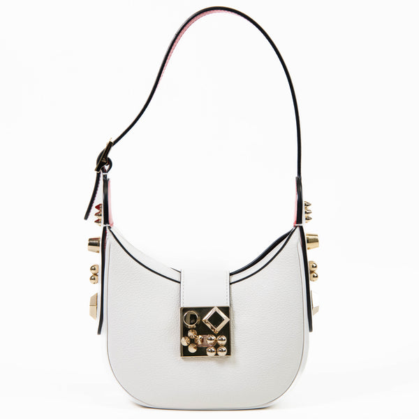 Christian Louboutin White Leather Carasky Mini Shoulder Bag