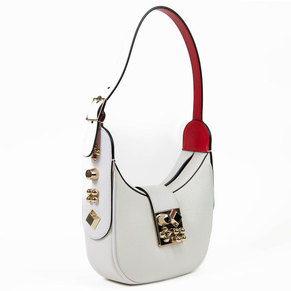 Christian Louboutin White Leather Carasky Mini Shoulder Bag