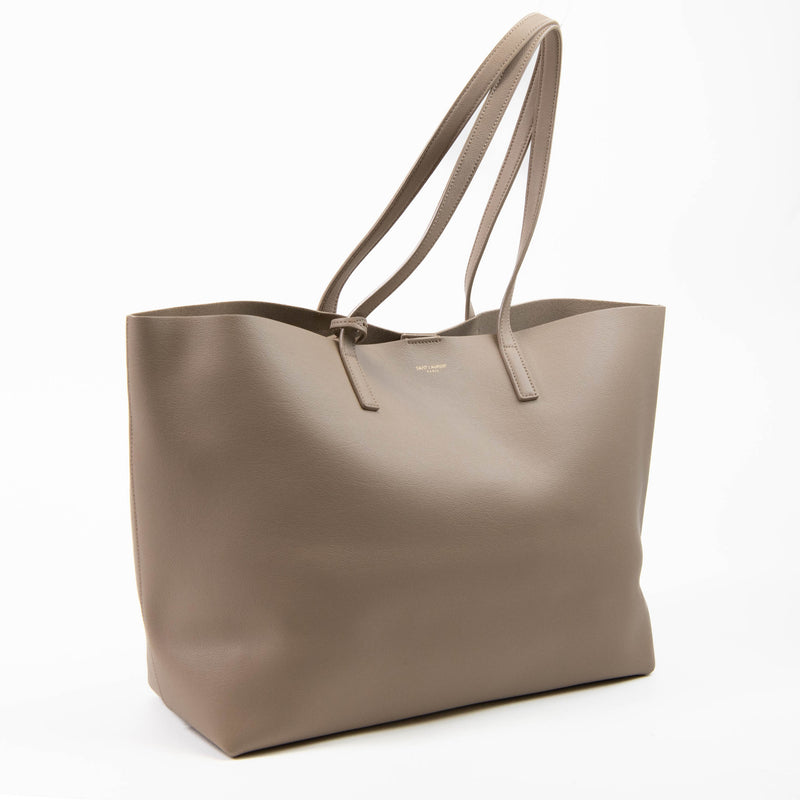 Saint Laurent Beige Leather East West Shopper Tote