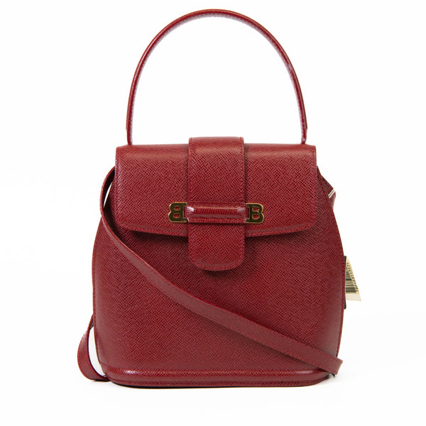 Bally Red Leather Brasillia Shoulder Bag