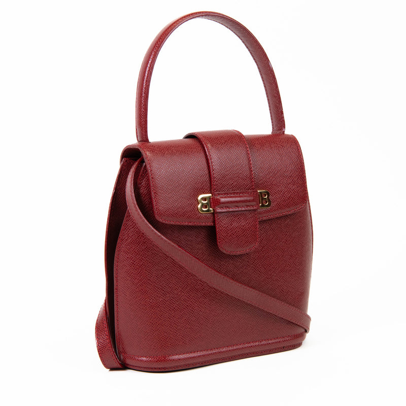 Bally Red Leather Brasillia Shoulder Bag