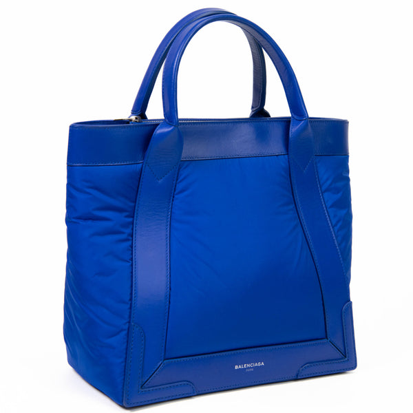 Balenciaga Blue Nylon Medium Cabas Tote Bag