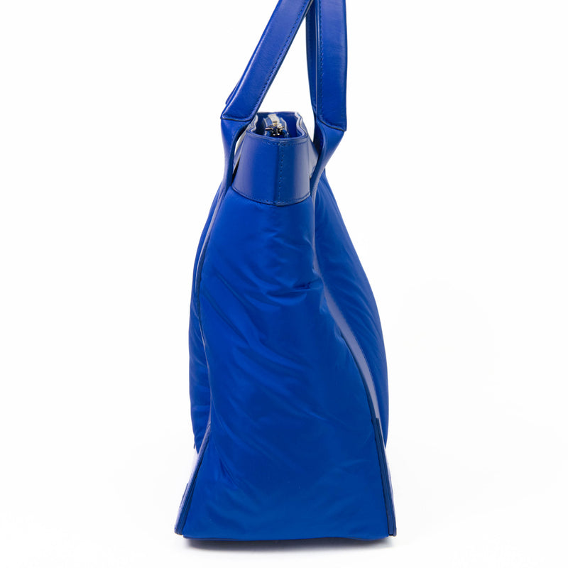 Balenciaga Blue Nylon Medium Cabas Tote Bag