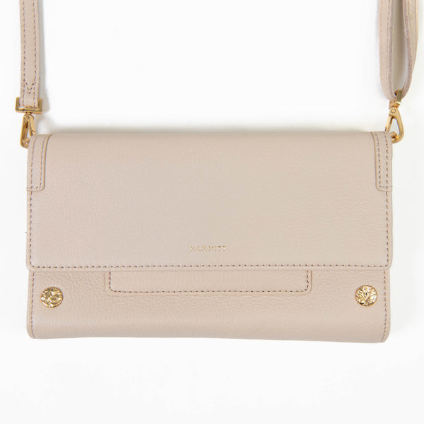 Hammitt AJ Crossbody Clutch, Limited Edition Barley Tan and Brushed Gold Tone Hardware