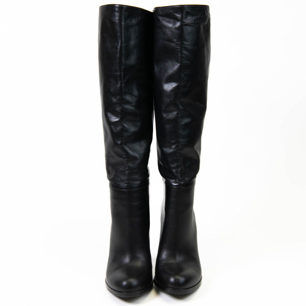 Gucci Black Leather Knee High Boots Size 6.5