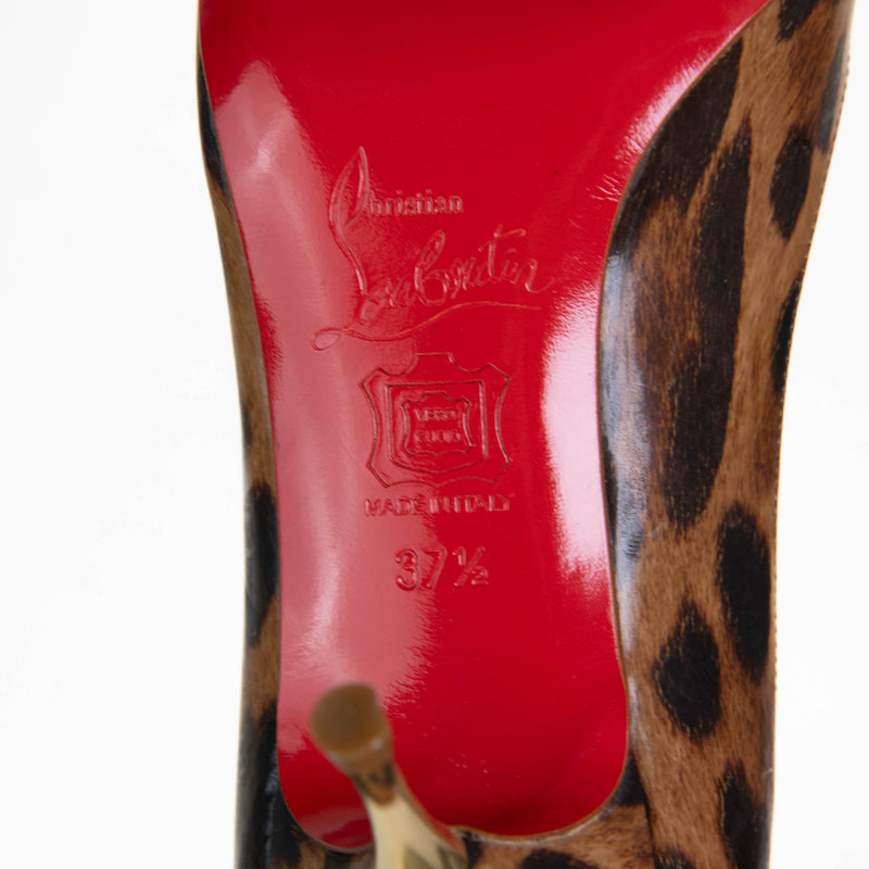 Christian Louboutin Yoyospina 100 mm Heel Printed Leopard Print Pumps Size 37.5