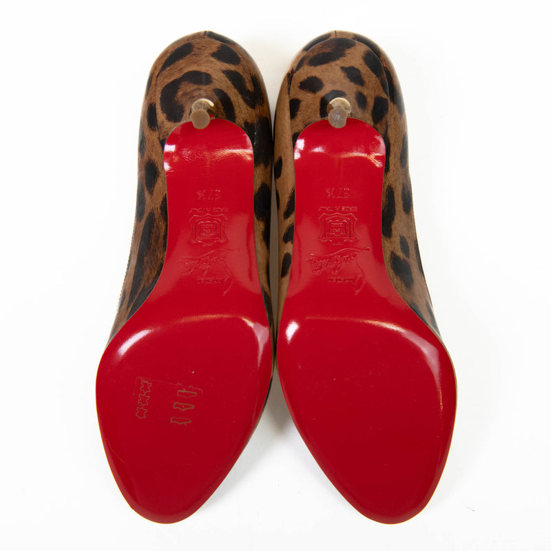 Christian Louboutin Yoyospina 100 mm Heel Printed Leopard Print Pumps Size 37.5