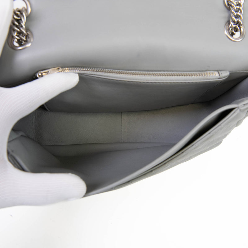 Balenciaga Grey  Calfskin Logo Matelasse S BB Round Shoulder Bag