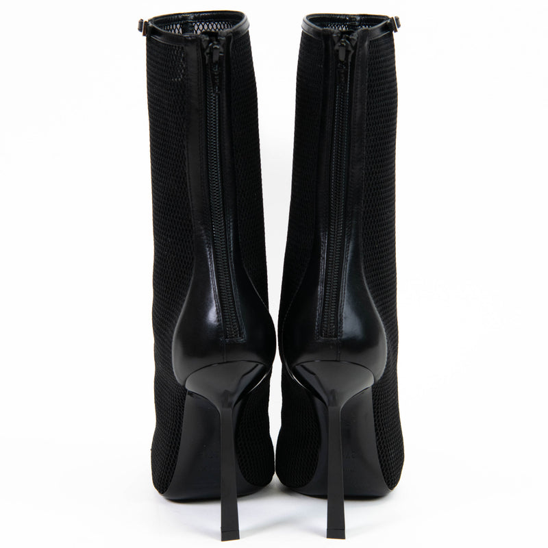 Saint Laurent Black Mesh Elba Boots Size 37