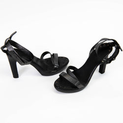 Barbara Bui Black Leather Studded Ankle Sandals Size 39