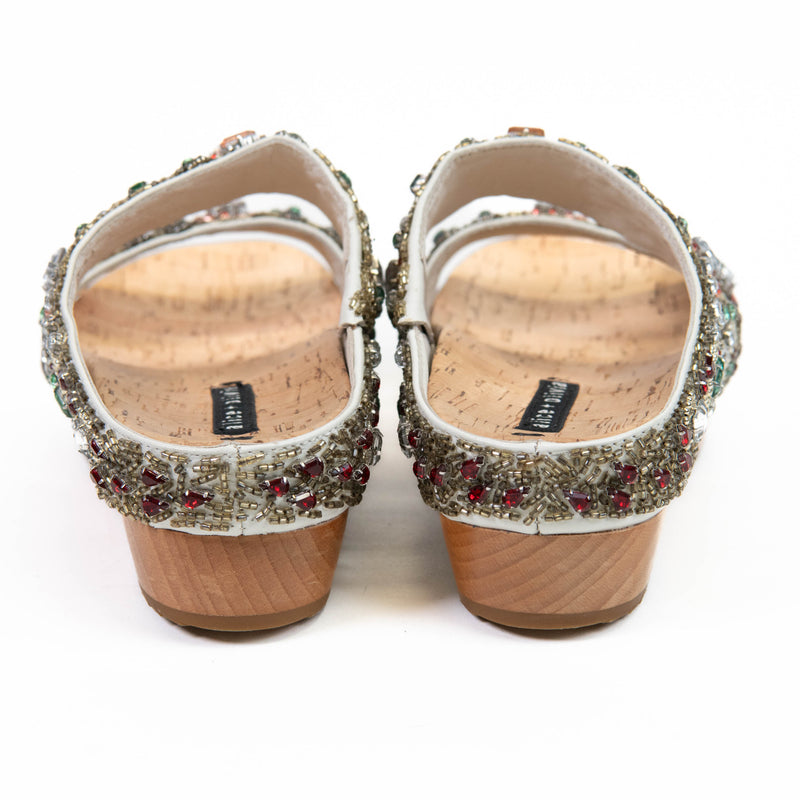 Alice+Olivia Multi Color Crystal Cork Brianna Platforms Size 37