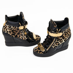 Giuseppe Zanotti Calf Hair Leopard Cheetah Print High Tops Size 37