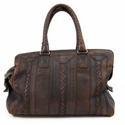 Bottega Veneta Brown Leather Travel Bag