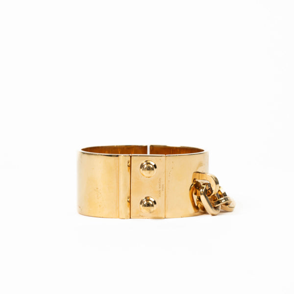 Louis Vuitton Gold Metal Lock Me Manchette Chain Cuff