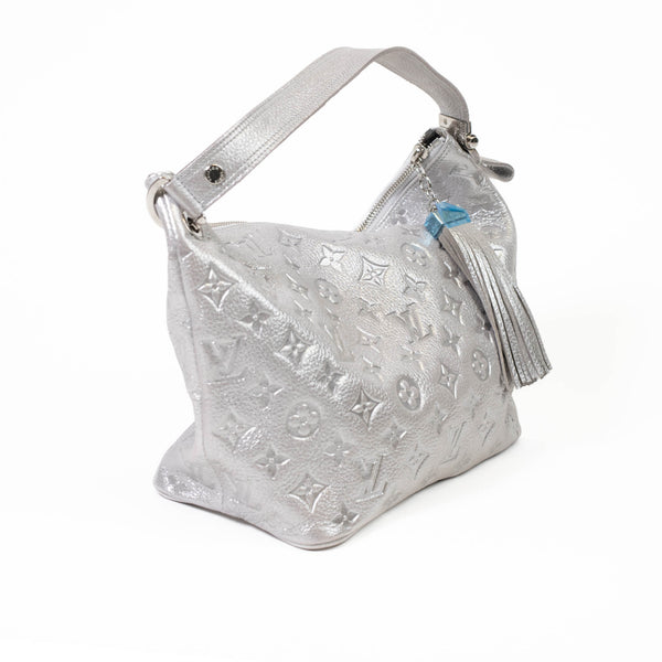 Louis Vuitton Silver Leather Monogram Shimmer Halo Shoulder Bag