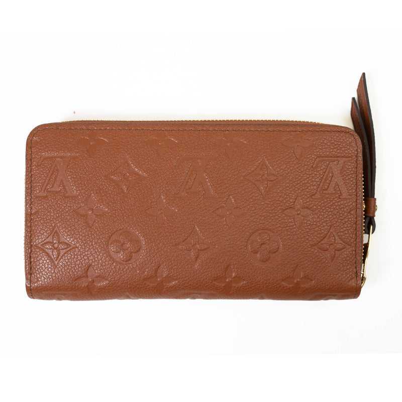 Louis Vuitton Cognac Brown Empreinte Leather Zippy Wallet