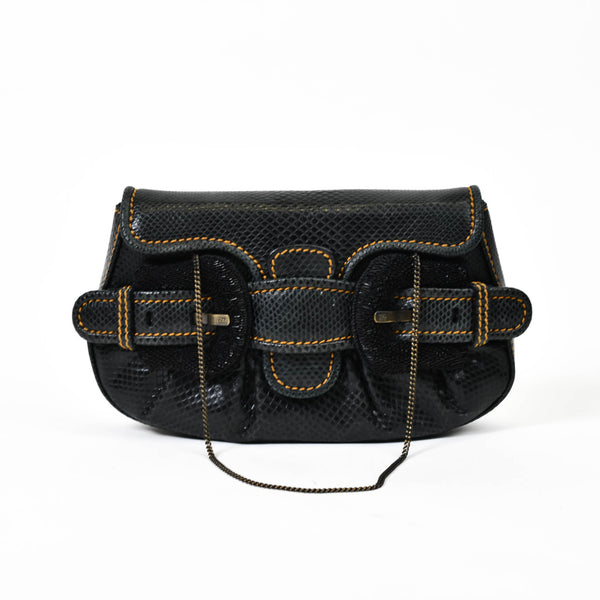 Fendi Black Canvas And Patent Leather B Bis Shoulder Bag