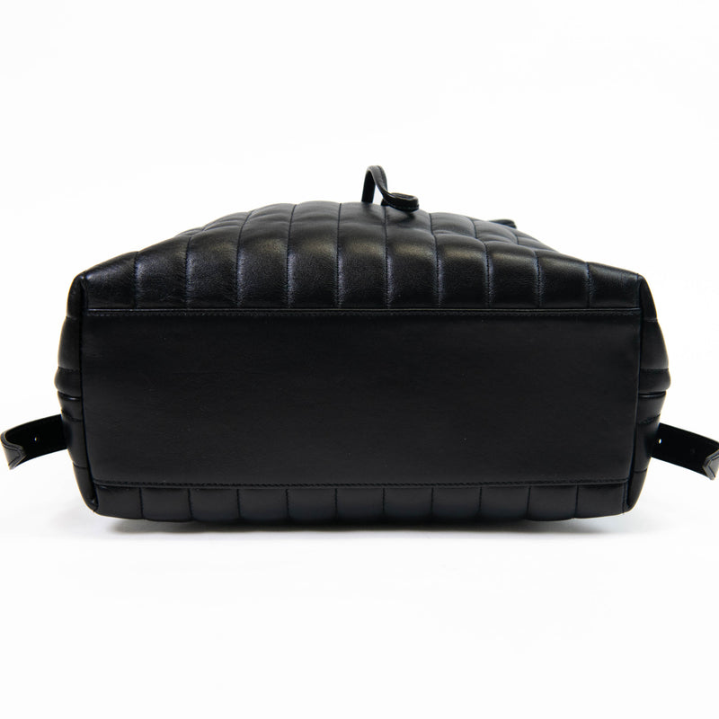 Saint Laurent Black Calfskin Y Quilted Monogram Medium Loulou Backpack