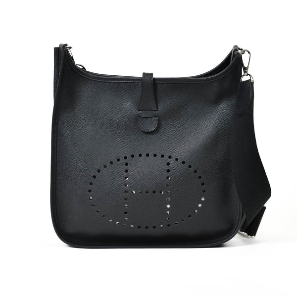 Hermes Black Epsom Leather Evelyne PM Crossbody Bag