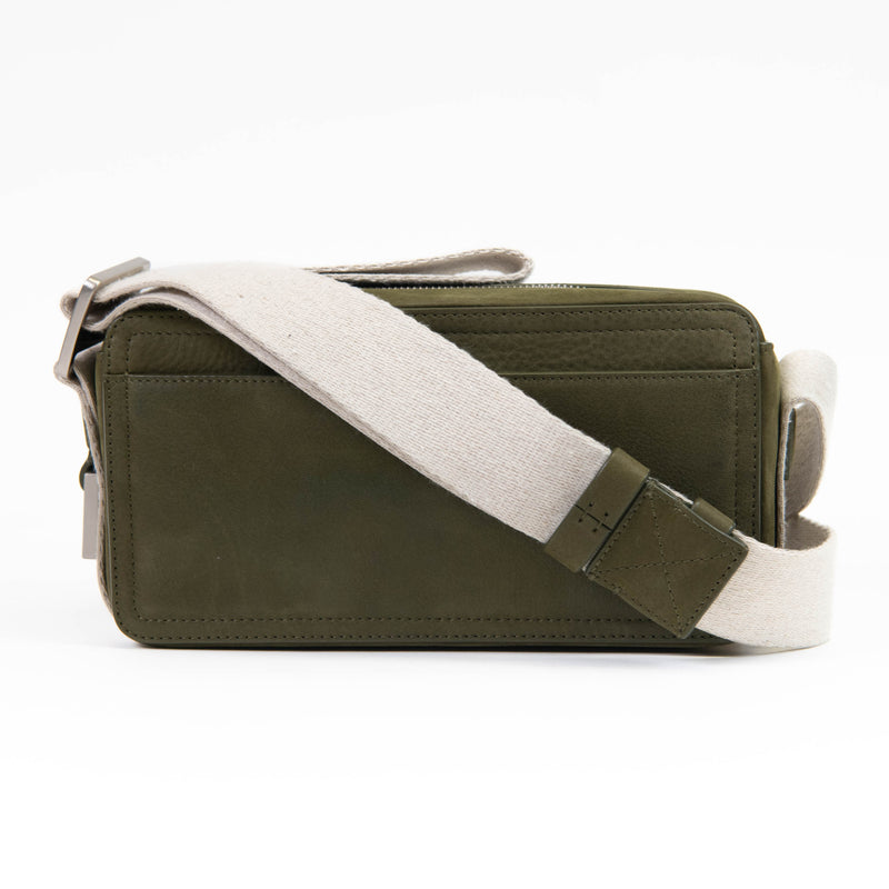 Jacquemus Le Cuerda Olive Green Leather Horizontal Utility Bag