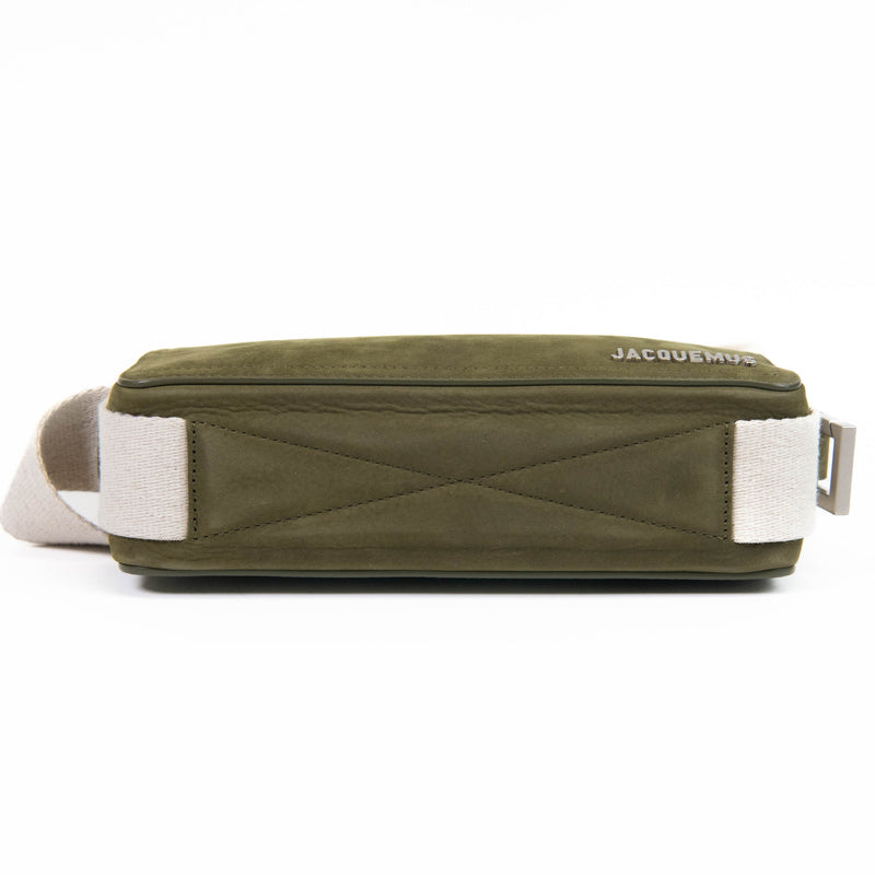 Jacquemus Le Cuerda Olive Green Leather Horizontal Utility Bag